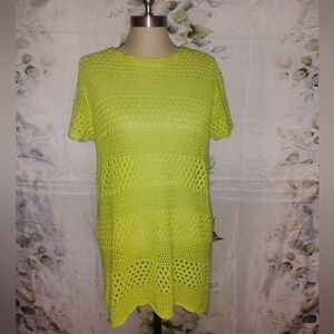 5For$12 Neon Green Open Knit Top